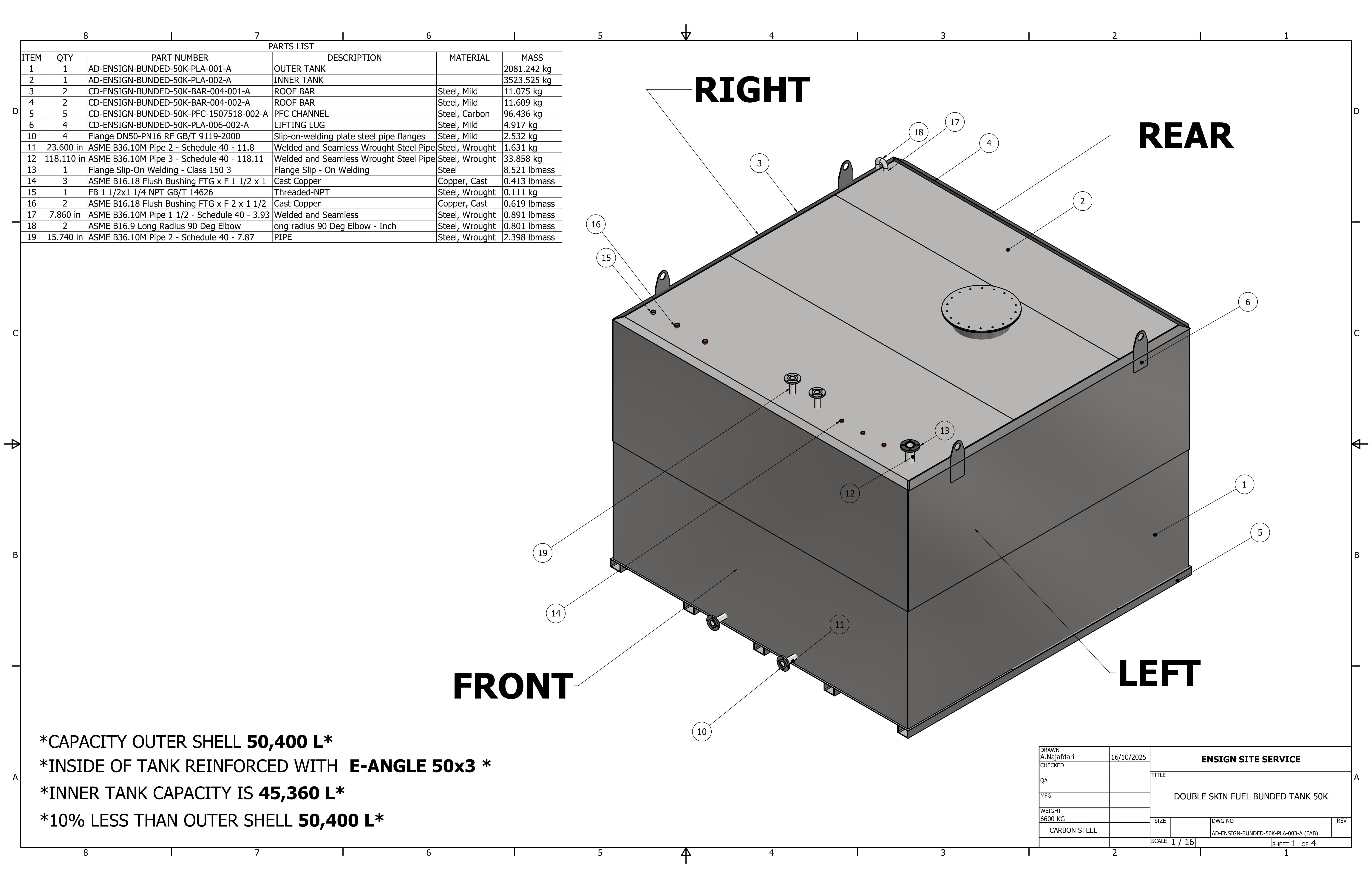 Bunded 50K Tank Fabrication Drawing