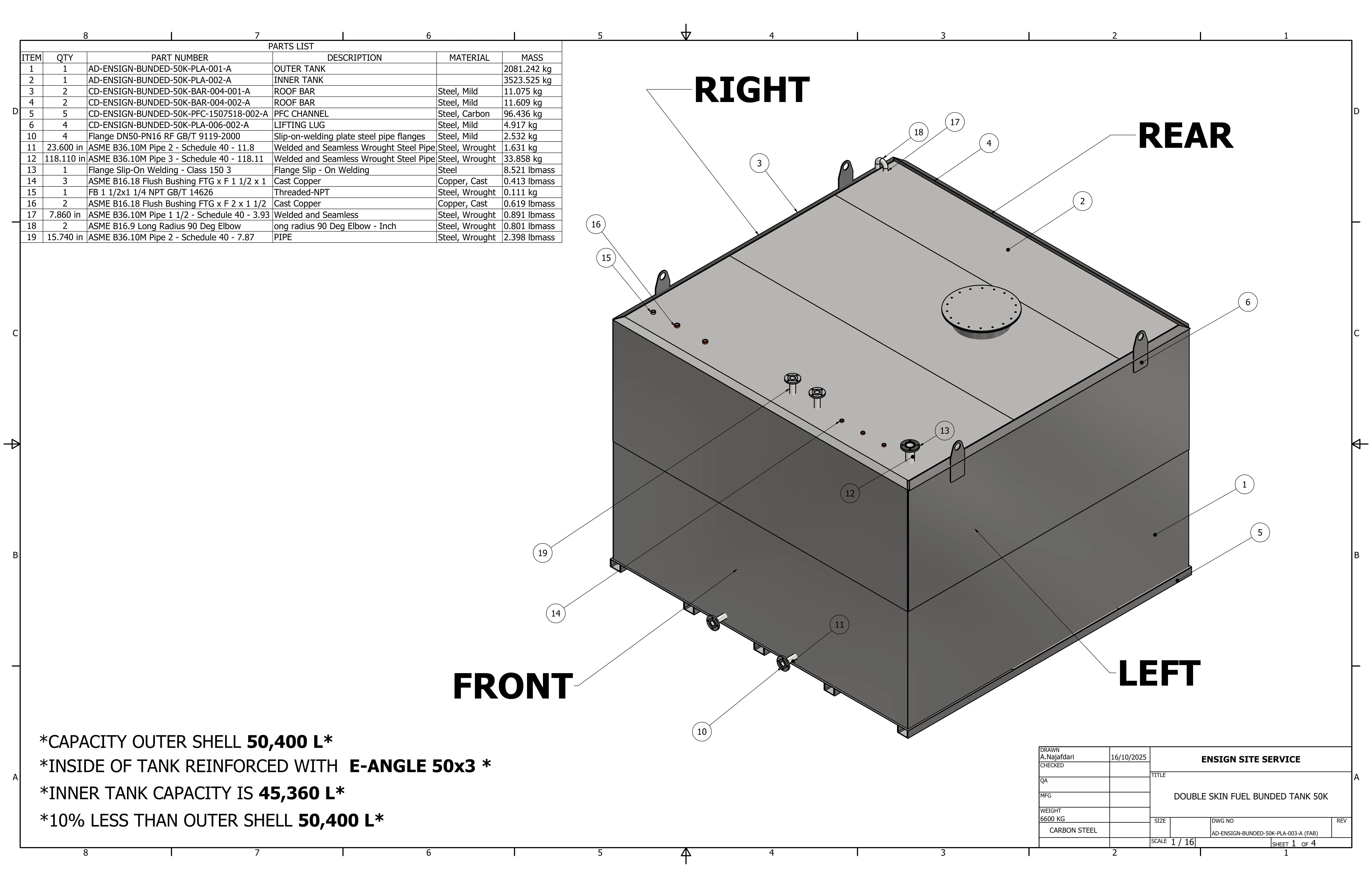 Bunded 50K Tank Fabrication Drawing