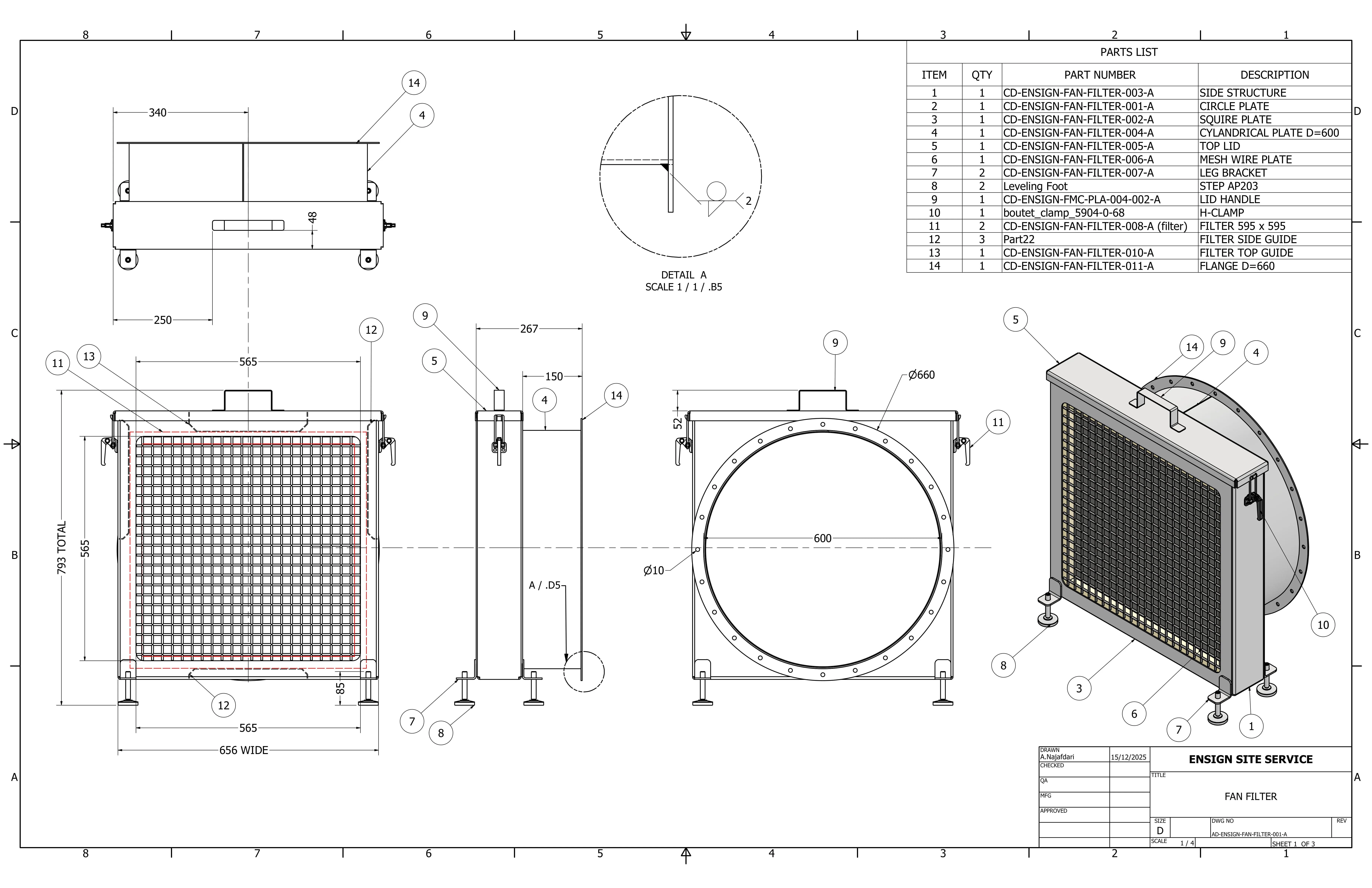 Fan Filter Unit Drawing