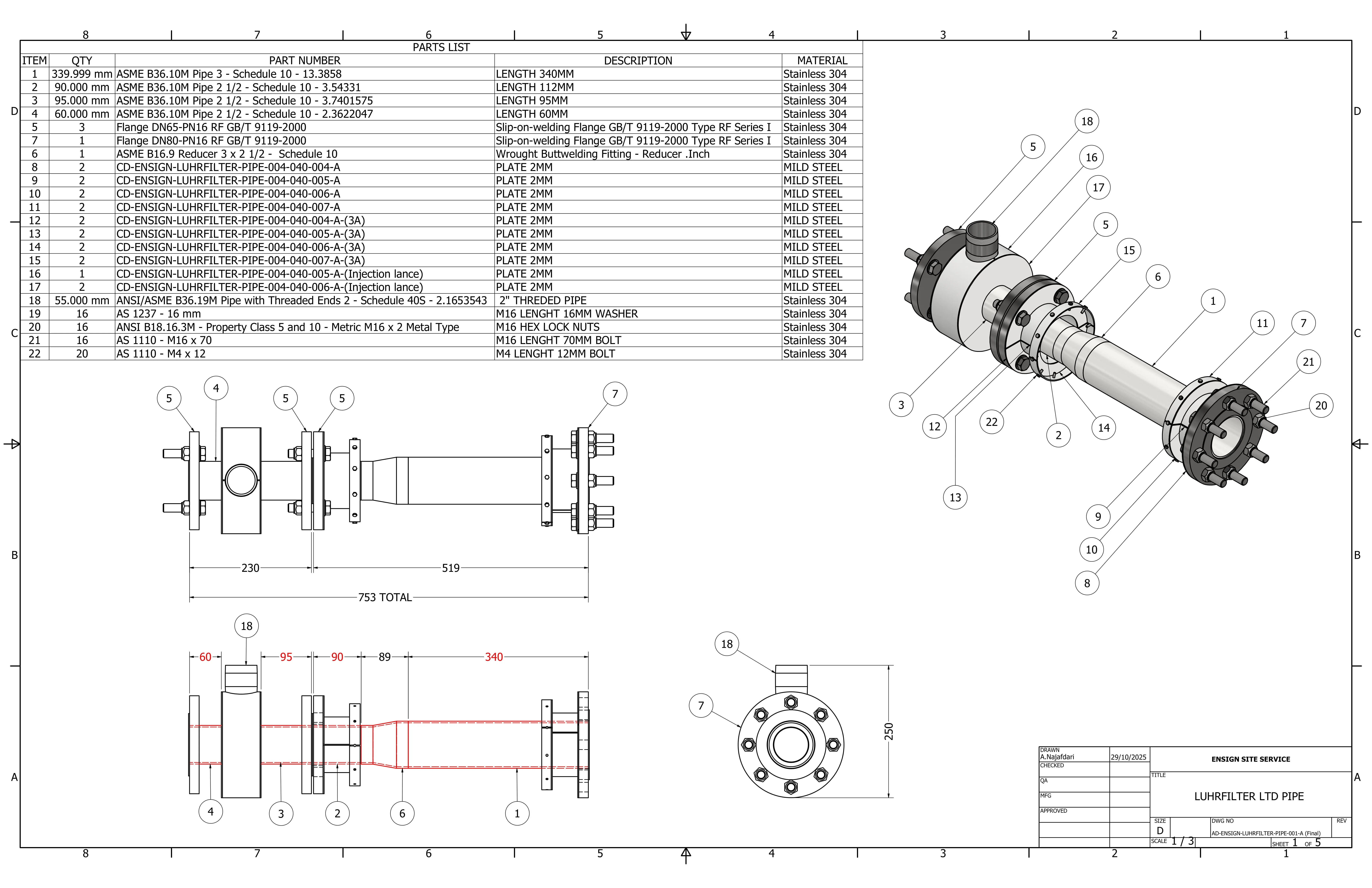 Luhr Filter Pipework Drawing