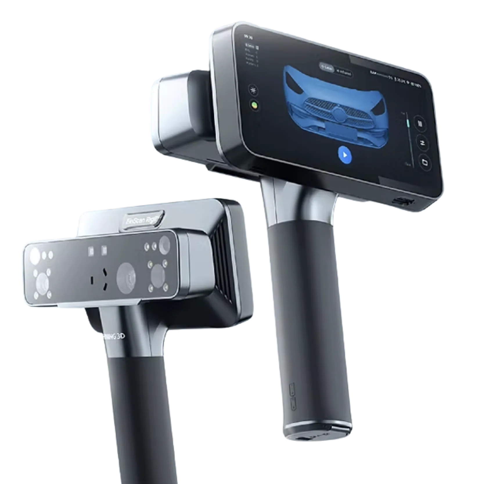 Handheld 3D scanner capturing a component